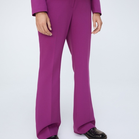 NWT ZARA | High-Waisted Trouser Pants Purple - Picture 3 of 9